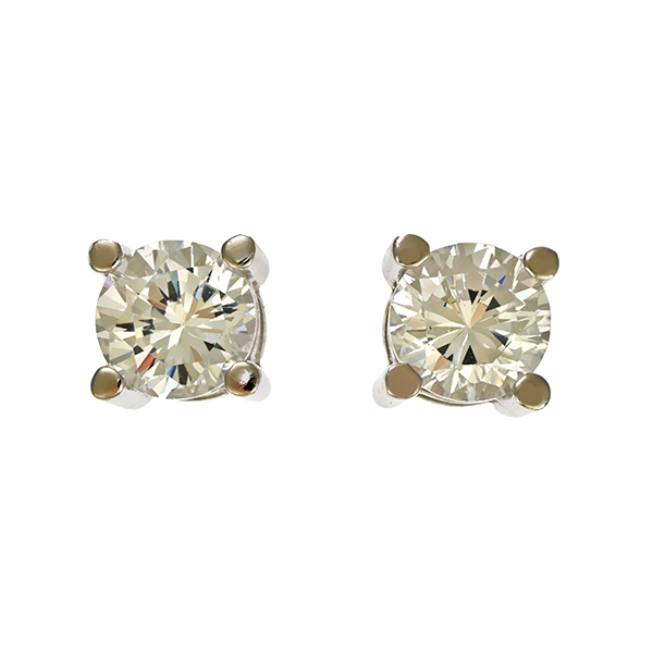 Ohrstecker, 14K, Weißgold, Zirkonia
