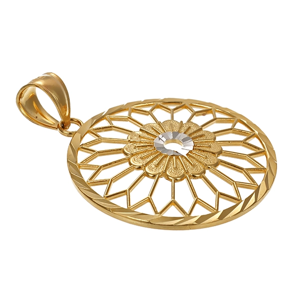 Anhänger, 14K, Gelb-/Weißgold