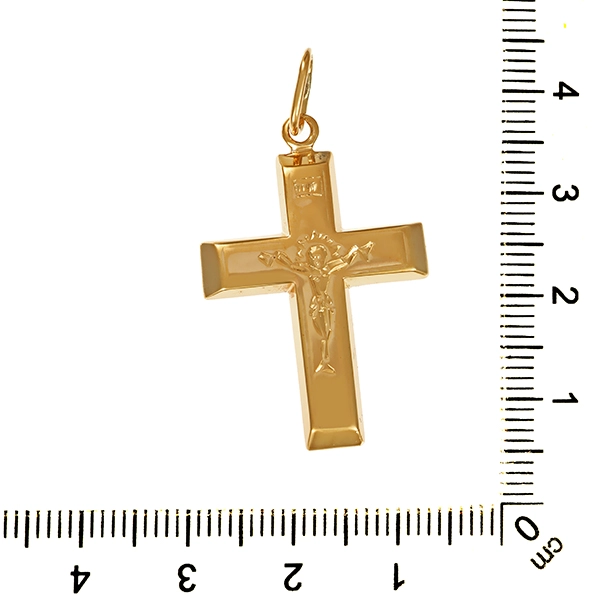 Anhänger, 14K, Gelbgold, Kreuz