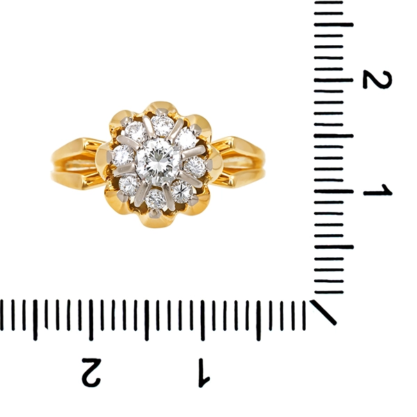 Diamantring, 18K, Gelb-/Weißgold, Brillanten 0,41 ct
