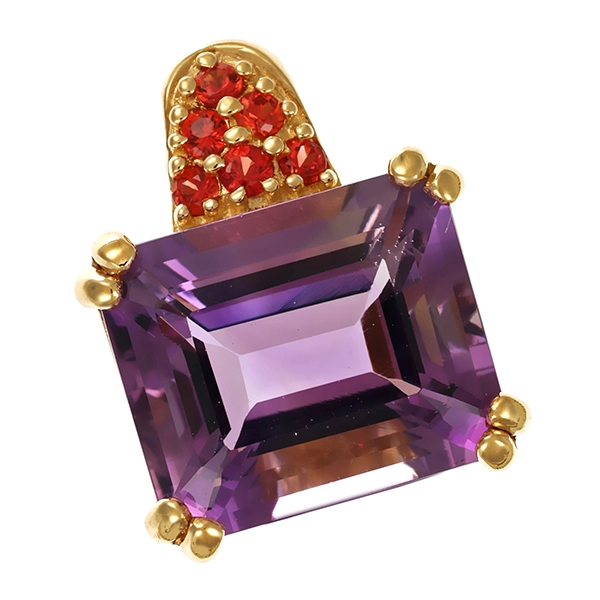 Anhänger, 9K, Gelbgold, Amethyst, Saphire