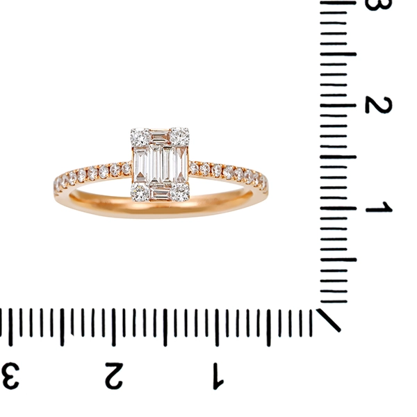 Diamantring, 18K, Weiß-/Rotgold, Brillanten, Diamanten