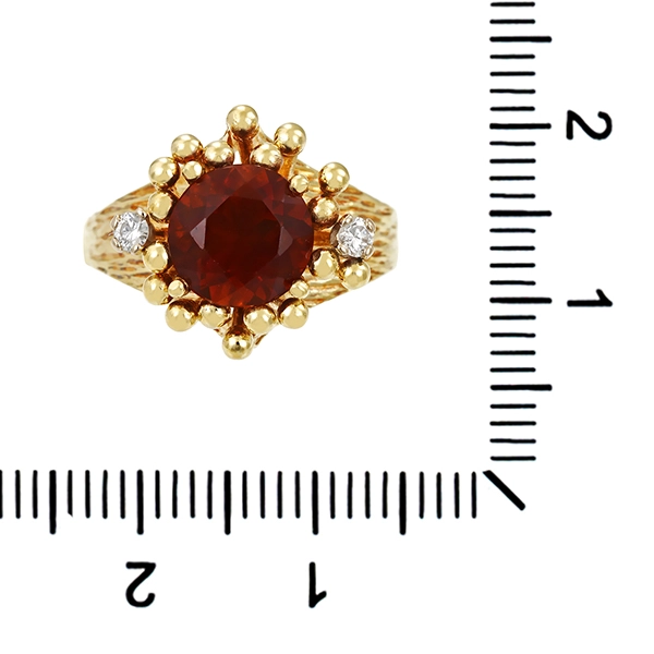 Ring, 14K, Gelbgold, Citrin, Brillant