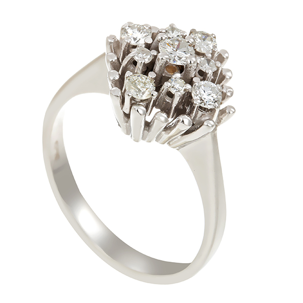 Diamantring, 14K, Weißgold, Brillanten, Diamanten
