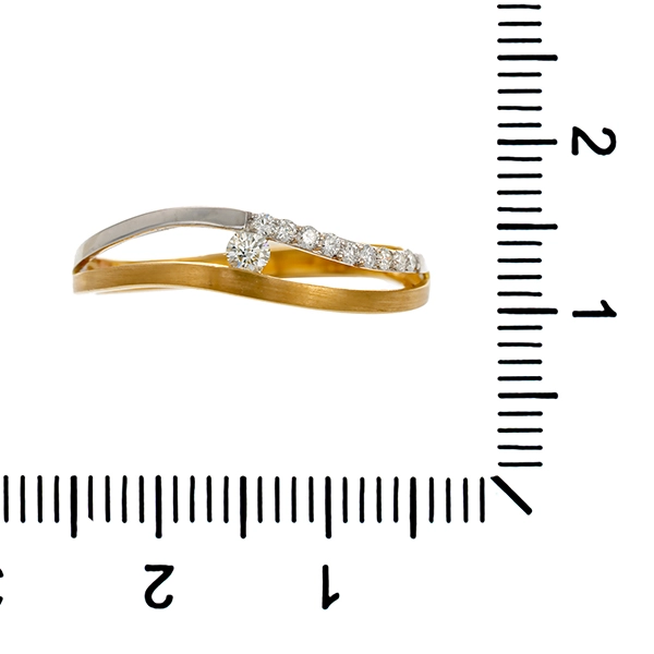 Diamantring, 14K, Gelb-/Weißgold, Brillant 0,13 ct