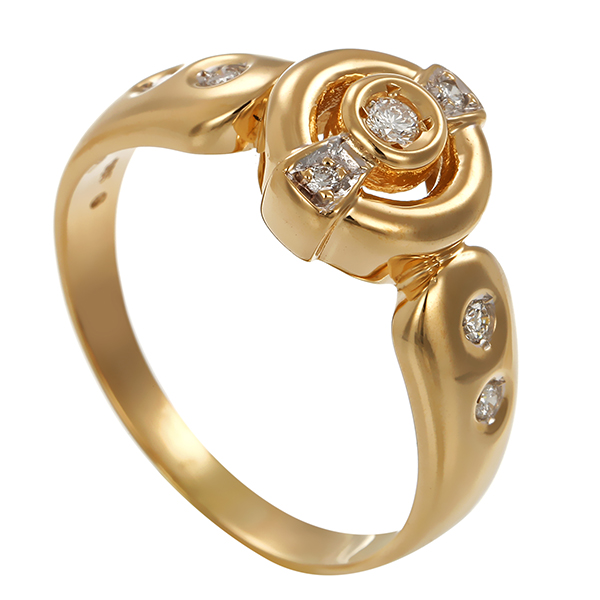 Diamantring, 14K, Gelb-/Weißgold, Brillanten 0,11 ct