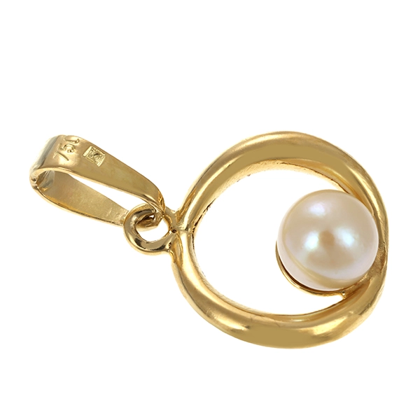 Anhänger, 18K, Gelbgold, Perle