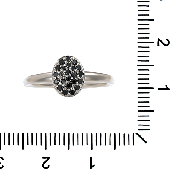 Ring, 14K, Weißgold, schwarze Diamanten