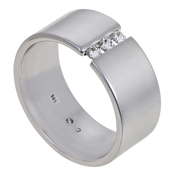 Diamantring, 14K, Weißgold, Brillanten