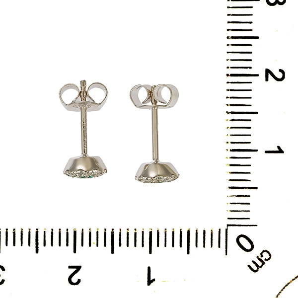 Ohrstecker, 14K, Weißgold, Smaragd, Brillant