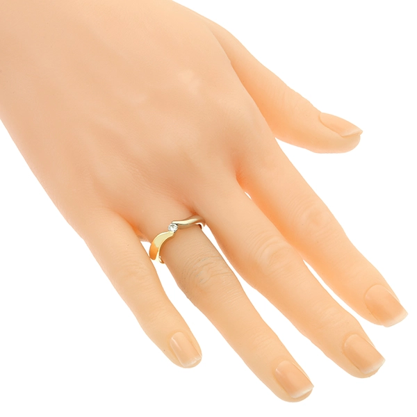 Diamantring, 18K, Gelb-/Weißgold, Brillant