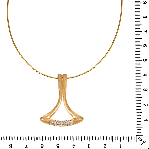 Collier, 18K, Gelbgold, Brillanten 0,42 ct