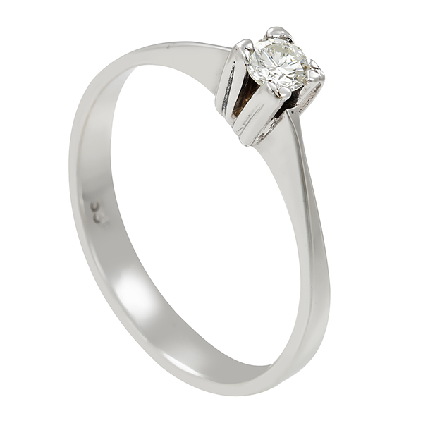 Diamantring, 14K, Weißgold, Brillant 0,19 ct