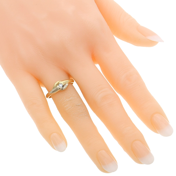 Diamantring, 18K, Gelb-/Weißgold, Brillant
