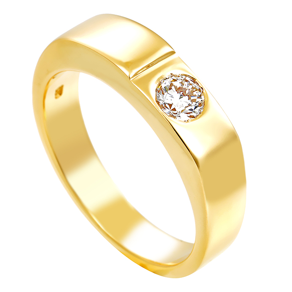 Diamantring, 18K, Gelbgold, Brillant 0,44 ct