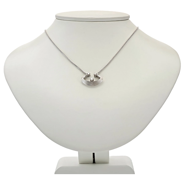 Collier, 14K, Weißgold, Brillanten