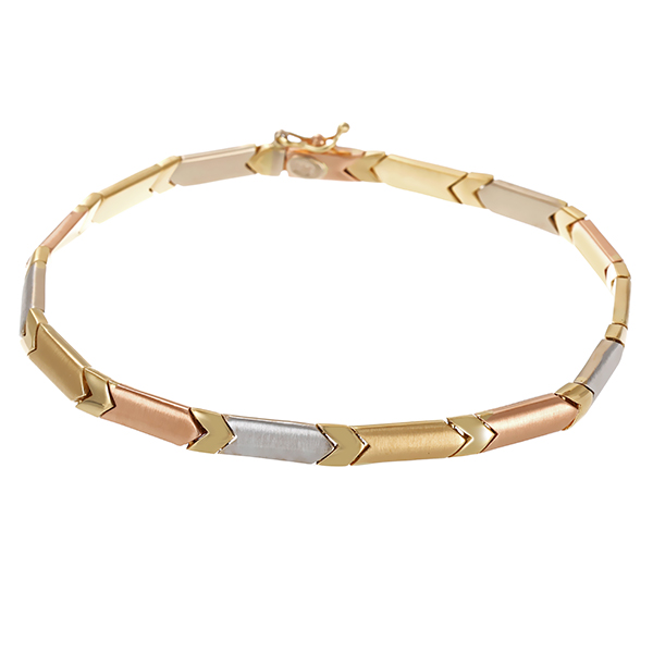Armband, 14K, Tricolor, Fantasie.-, L19.5cm