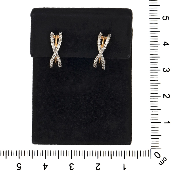 Creolen, 18K, Rot-/Weißgold, Diamanten