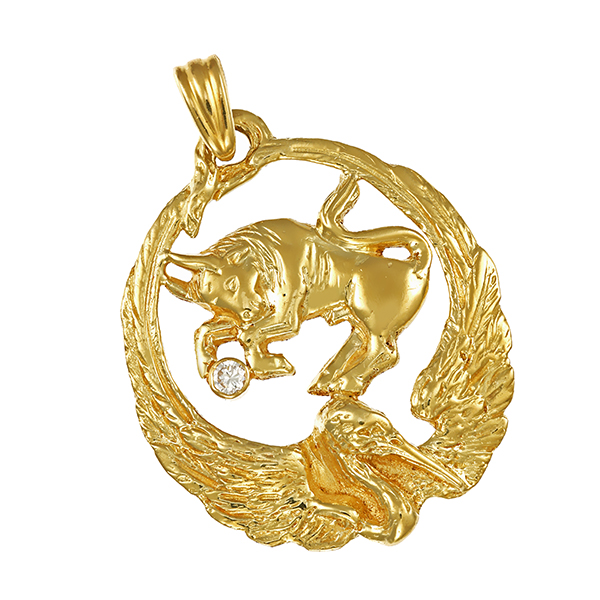 Anhänger, 14K, Gelbgold, Brillant, Sternzeichen