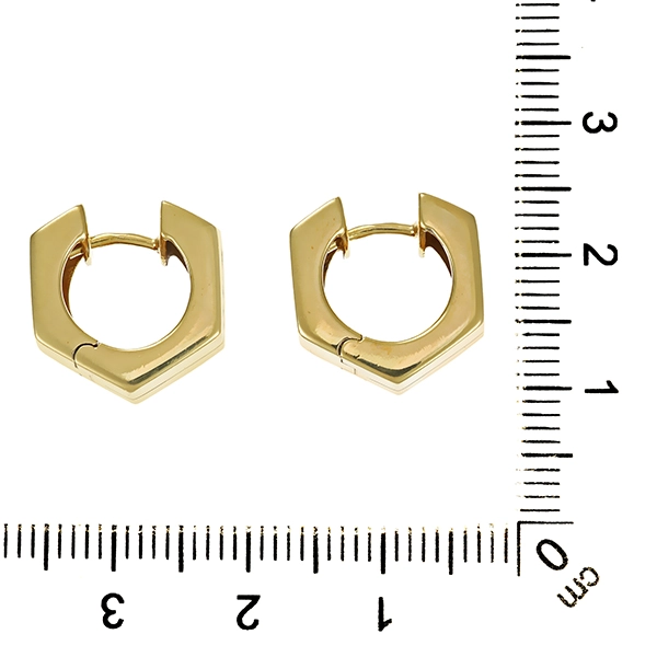 Creolen, 14K, Gelbgold, Brillanten