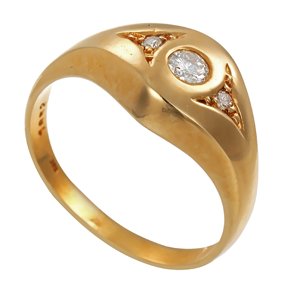 Diamantring, 14K, Gelbgold, Brillant