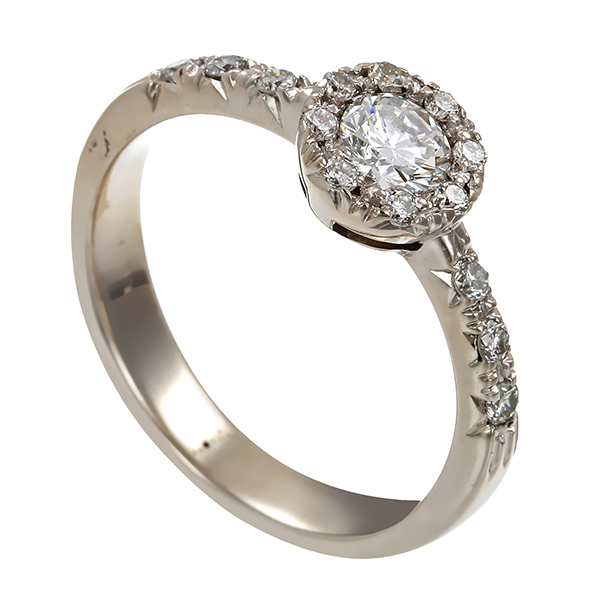 Ring, 18K, Weißgold, Brillanten 