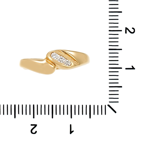 Ring, 14K, Gelbgold, Zirkonia