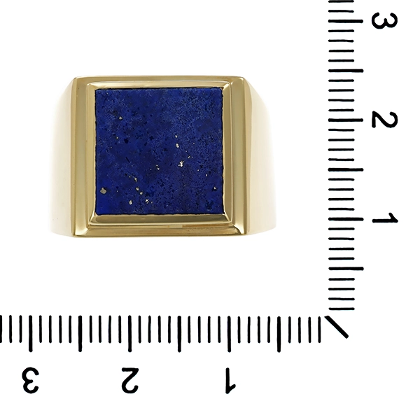 Herrenring, 14K, Gelbgold, Lapis