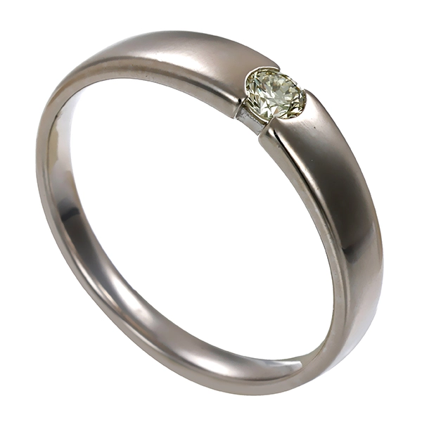 Brillantring, 14K, Weißgold, 1 Brillant 0,11ct
