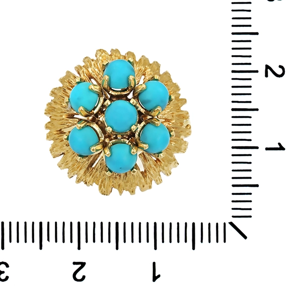 Ring, 14k, Gelbgold, Türkis