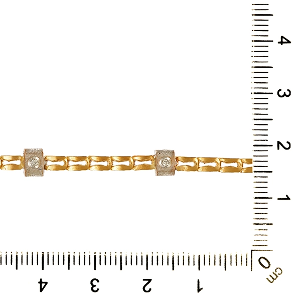 Armband, 8K, Gelb-/Weißgold, Diamanten