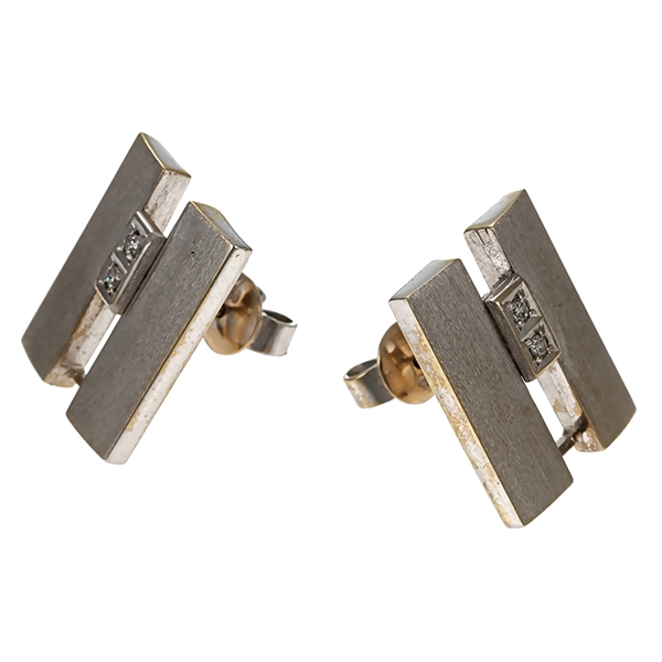 Ohrschmuck, 14K, Weißgold, Diamanten