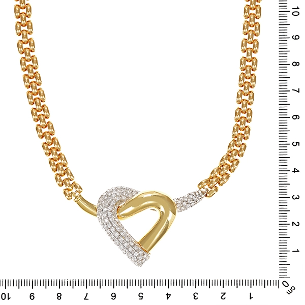Collier, 18K, Gelb-/Weißgold, Brillanten 1,01 ct
