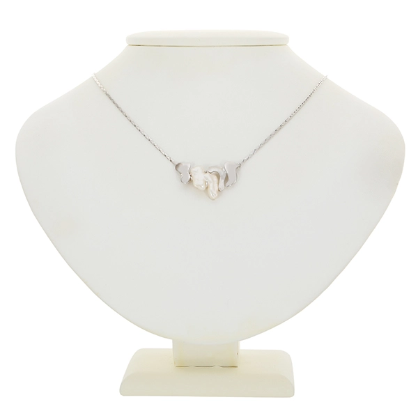 Collier, 14K, Weißgold, Keshi-Perle