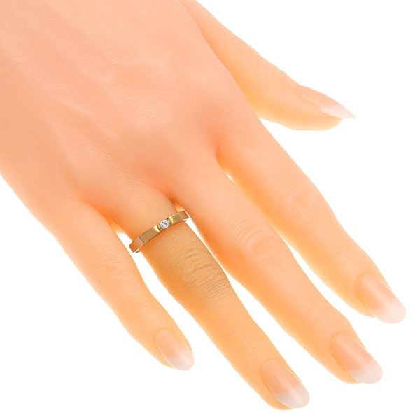 Diamantring, Pt950, Platin/Gelbgold, Brillant