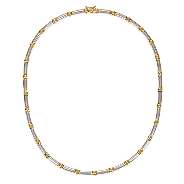 Collier, 14K, Weiß-/Gelbgold