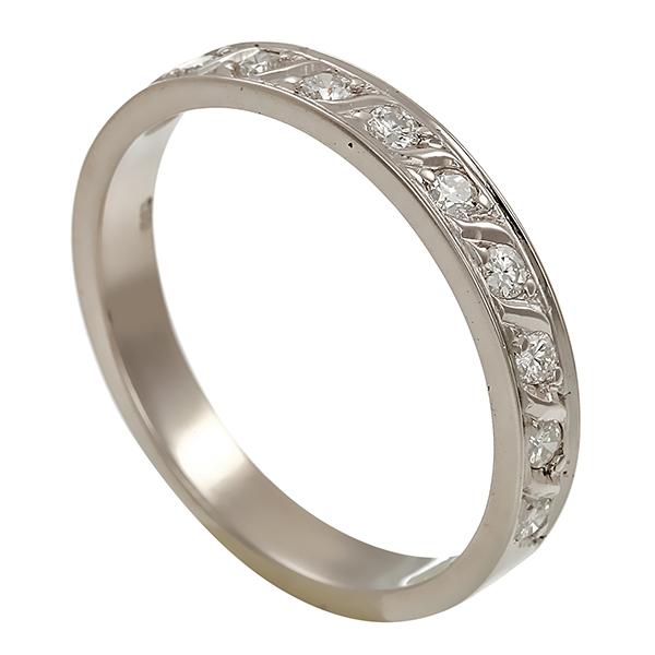 Ring, 14K, Weißgold, Brillanten