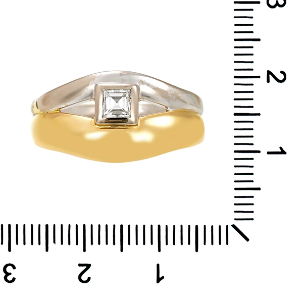 Diamantring, 18K, Gelb-/Weißgold, Diamant 0,29 ct
