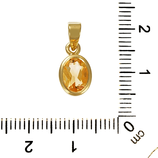 Anhänger, 14K, Gelbgold, Citrin