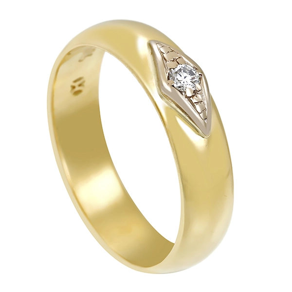 Brillantring, 14K, Gelb-/Weißgold