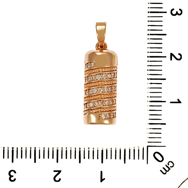 Anhänger, 14K, Rotgold, Brillanten
