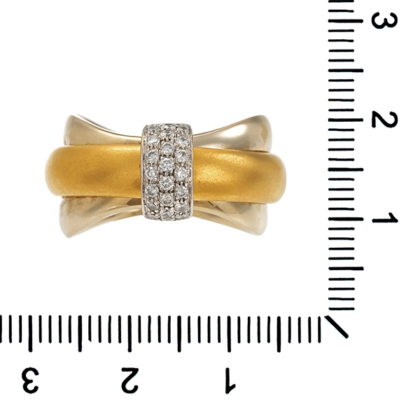 Diamantring, 18K, Gelb-/Weißgold, Brillanten 0,22 ct, Pomellato