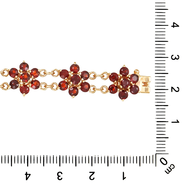 Armband, 8K, Gelbgold, Granate