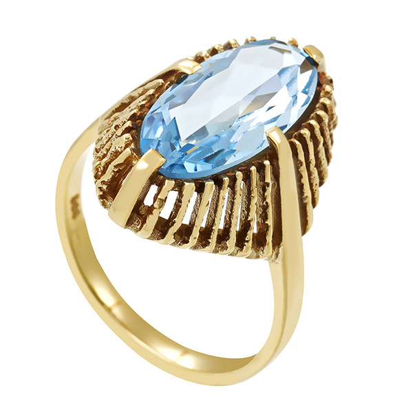 Ring, 14K, Gelbgold, synthetischer Spinell