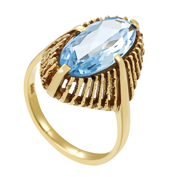 Ring, 14K, Gelbgold, synthetischer Spinell