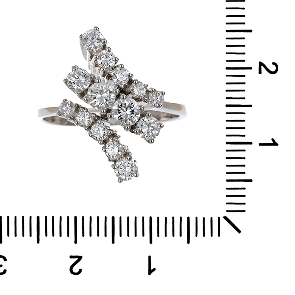 Ring, 14K, Weißgold, Brillanten, 1,10ct