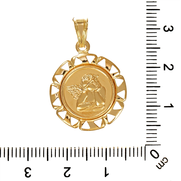Anhänger, 18K, Gelbgold, Engel