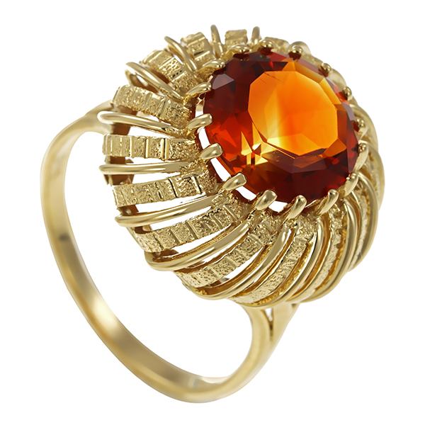 Ring, 14K, Gelbgold, Citrin