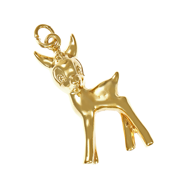 Anhänger, 14K, Gelbgold, Rehkitz