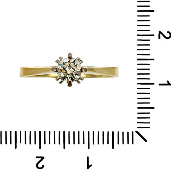 Diamantring, 14K, Gelbgold, Brillant 0,37 ct
